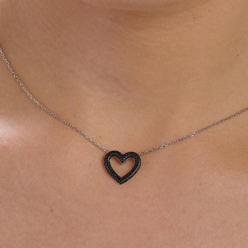 Čierne srdce - Náhrdelník Brosway Fancy Mistery Black FMB126