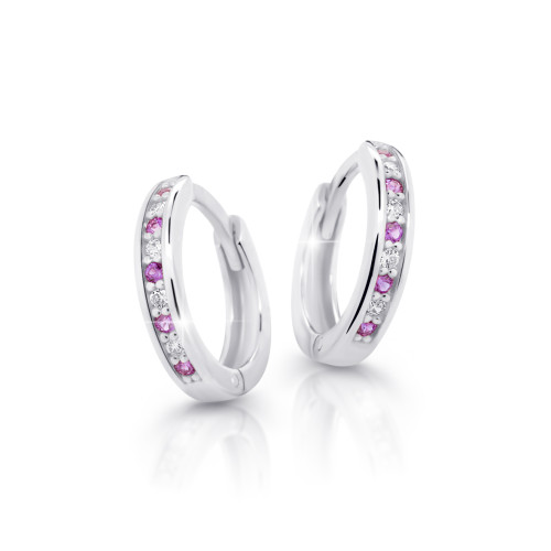 Detské náušnice krúžky Cutie Jewellery C3342B-Ametyst