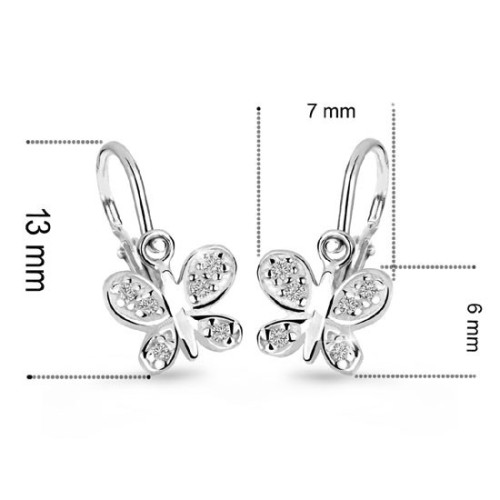 Zlaté detské naušnice Cutie Jewellery C2748-Rozmery