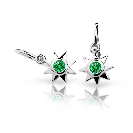 Detske naušnice zlaté C1995B-Emerald Green