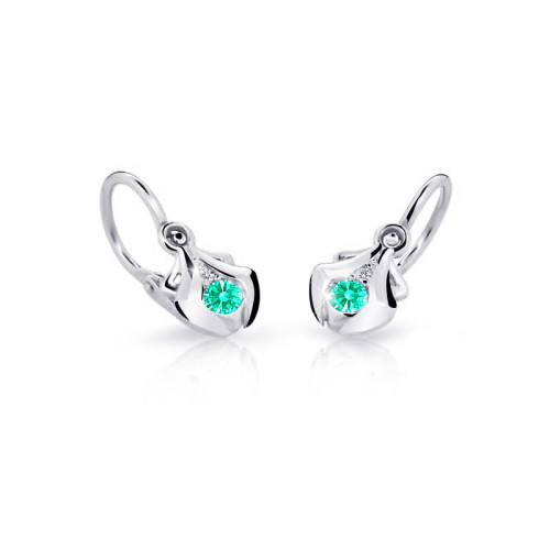 Zlaté detské náušnice C2224B-Mint Green