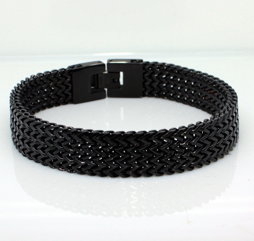Elegantný pánsky čierny náramok WJHB582-BK