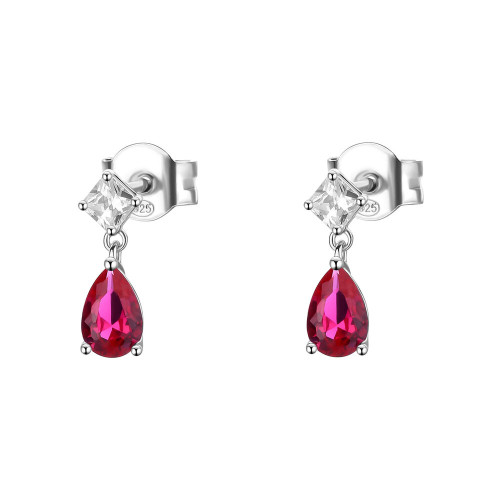 Elegantné strieborné náušnice Brosway Fancy Passion Ruby FPR119