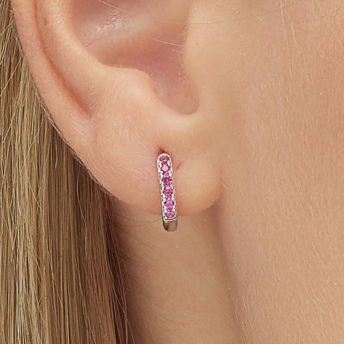 Strieborná náušnice so zirkónmi Brosway Fancy Passion Ruby FPR84