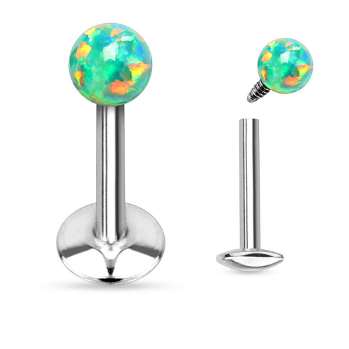 Piercing brady so zeleným opálom SELSI17