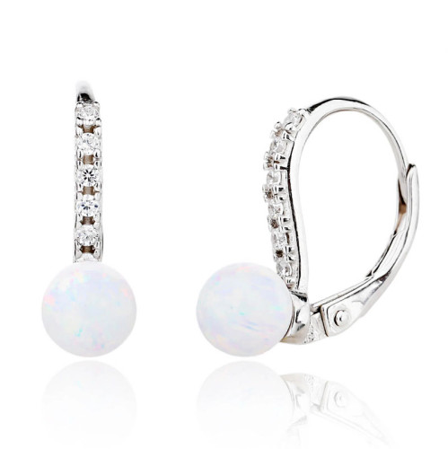 Opálové visiace náušnice strieborné 31365001