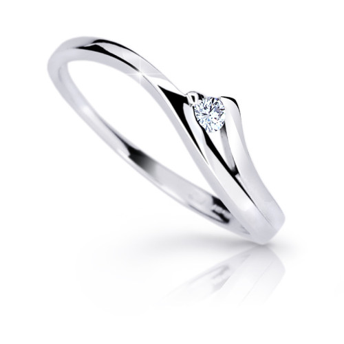 Zásnubný prsteň z bieleho zlata so zirónom Z6818B