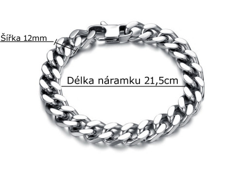 Oceľový náramok na ruku SEGS720-12