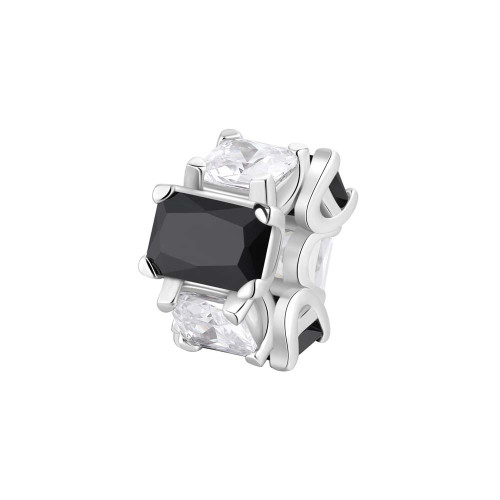 Strieborný korálik so zirkónmi Brosway Fancy Mistery Black FMB02