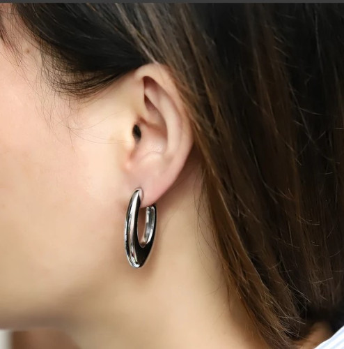 Moderné oceľové náušnice ESS778ST-32