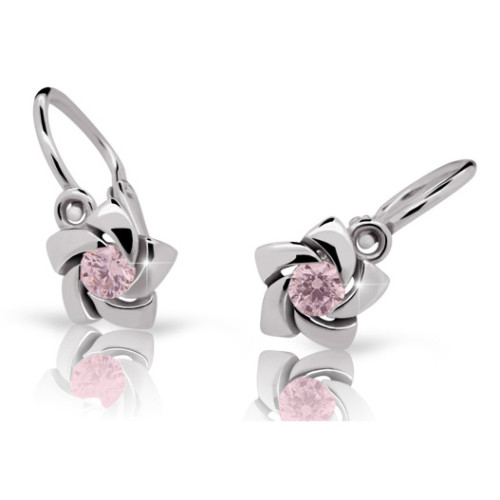 Detské naušnice biele zlato Cutie Jewellery C2201B Pink