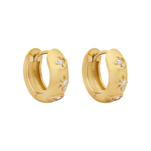 Zlaté náušnice krúžky z chirurgickej ocele WJHE941GD