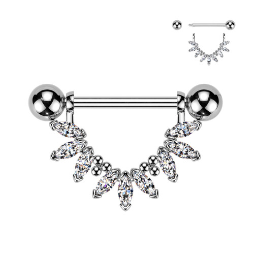 Štýlový piercing do bradaviek SEKSQ0172ST