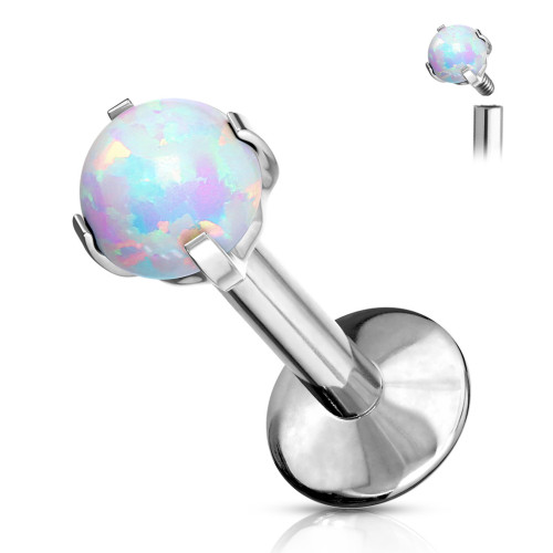 Titánový piercing s umelým opálom SET23LI7