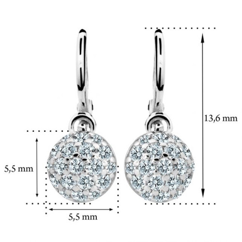 Detské náušníce z bieleho zlata Cutie Jewellery C2150B-Rozmery
