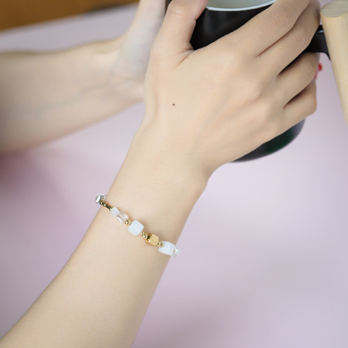 Náramok z chirurgickej ocele a skla BSS814GDWH