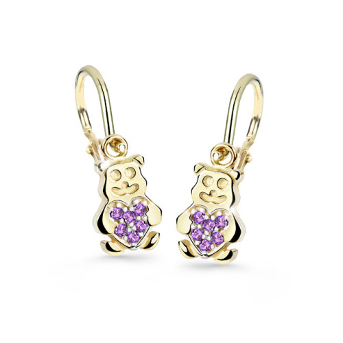Detské zlate naušnice Cutie Jewellery C2751Z Medvedík