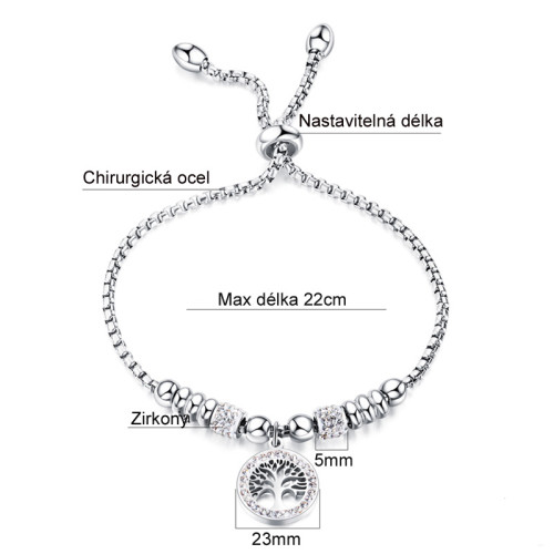 Náramky pre ženy z chirurgickej ocele JCFGC1021 - Strom života