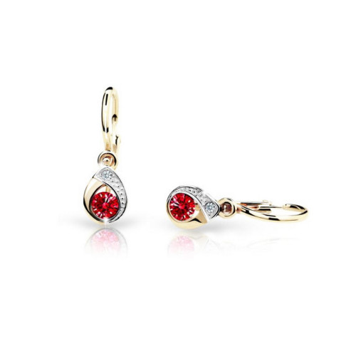 Detské náusnice zlaté C1898Z-Ruby Dark