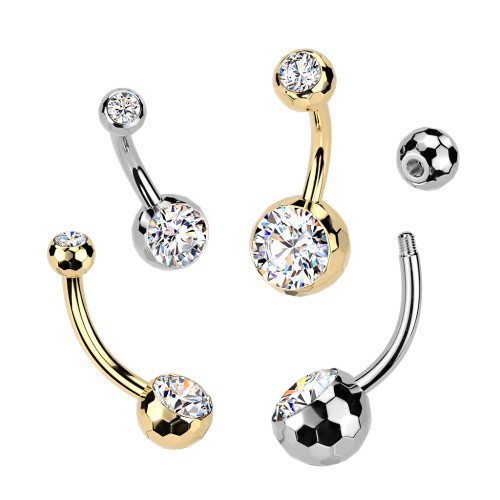 Titánový piercing do pupku SETXN046-1