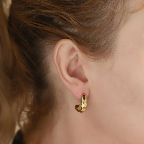 Pozlátené náušnice slzy z chirurgickej ocele MESS78