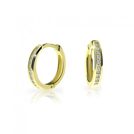 Zlaté detské náušnice krúžky Cutie Jewellery C3343Z-White