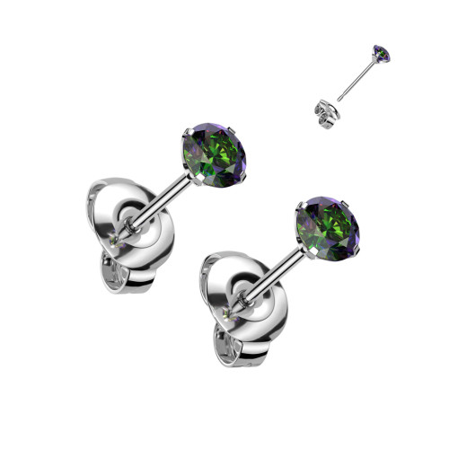 Titanové náušnice kôstky so zirkónmi SET23ER01-VM