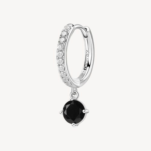 Strieborná náušnice so zirkónmi krúžok Brosway Fancy Mistery Black FMB86