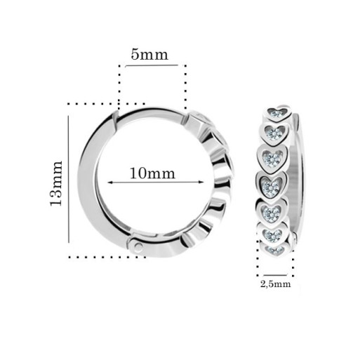 Detské zlaté náušnice krúžky Cutie Jewellery C3341B-Rozmery