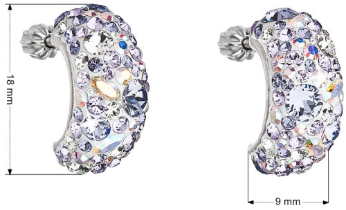 Elegantné strieborné náušnice Swarovski elements 31164.3 Violet