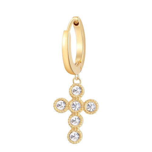 Náušnice z chirurgickej ocele s príveskom krížika Chakra BHKE019- 1 Ks