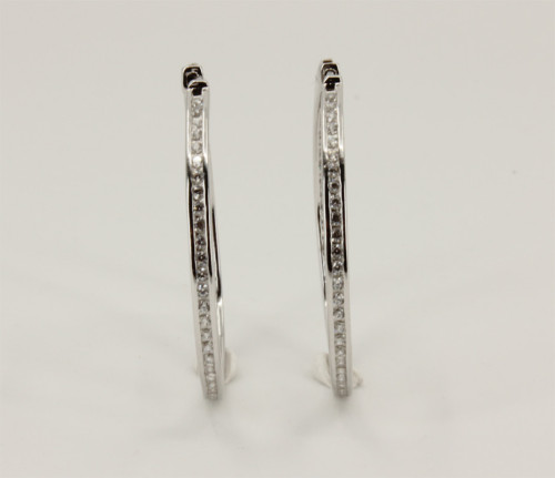 Náušnice kruhy striebro so zirkónmi 306763003