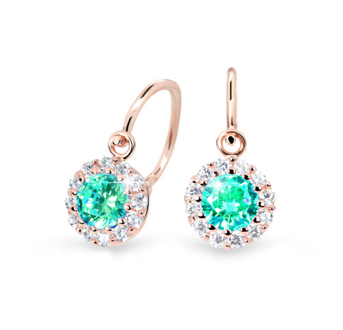 Zlaté dětské náušnice C2745R-Mint Green