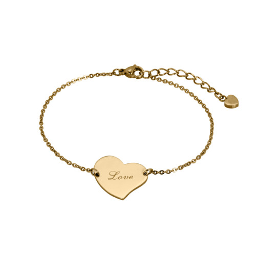 Jemný náramok so srdiečkom chirurgická oceľ Inori INBR183RG