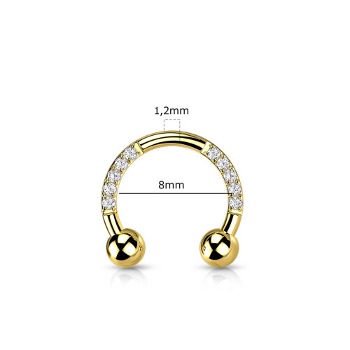 Titánový piercing so zirkónmi SET23H05-GD 