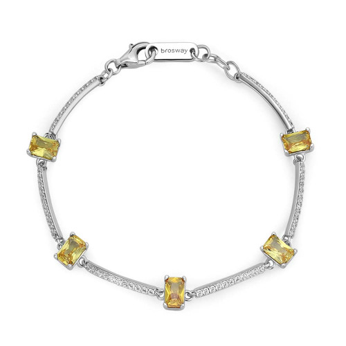 Strieborný náramok s kamienkami Brosway Fancy Energy Yellow FEY05