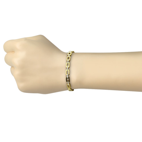 Pevný náramok z chirurgickej ocele so zirkónmi SESB8900-GD