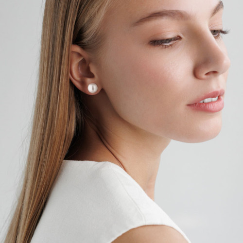 Dámske náušnice perly v striebre EFB10N