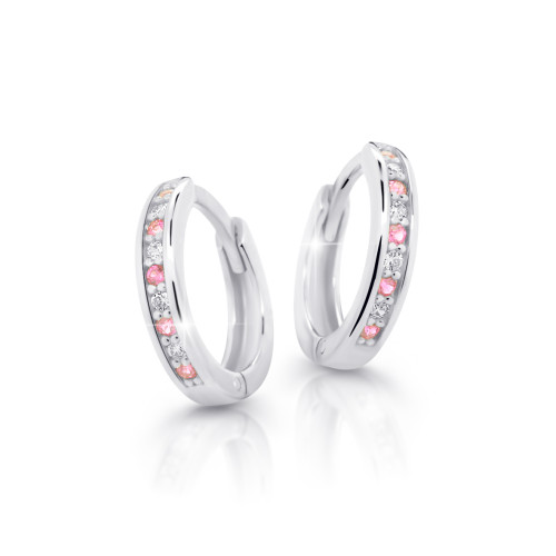etské náušnice krúžky Cutie Jewellery C3342B-Pink