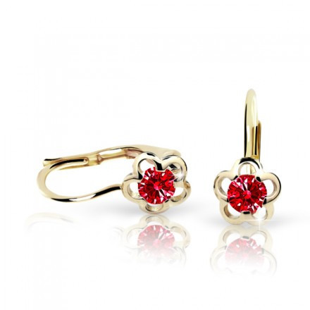 Zlaté detské náušnice Cutie Jewellery C1945Z-KL Ruby Dark