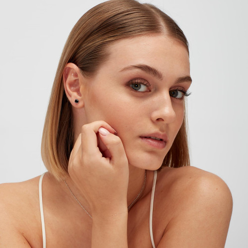 Strieborná náušnice Fancy Mistery Black FMB06