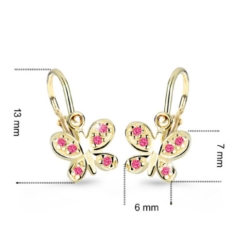 Detské zlate naušnice Cutie Jewellery C2748Z Tcf Red