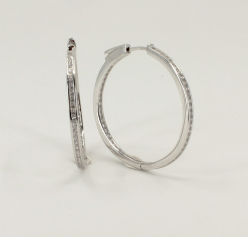 Strieborné kruhové náušnice so zirkónmi 306763003