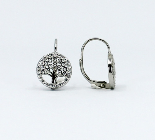 Visiace strieborné náušnice so zirkónmi 312237001