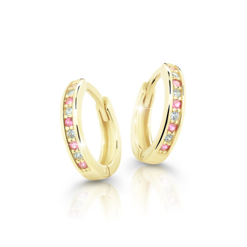 Detské naušnice zlaté Cutie Jewellery C3342Z-pink