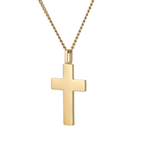 Pozlátený oceľový prívesok krížik PSS1245GD