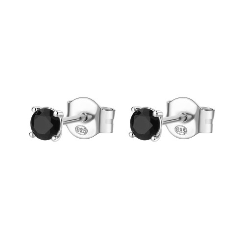 Strieborné náušnice so zirkónmi Fancy Mistery Black FMB40