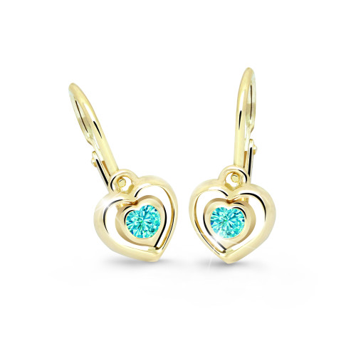 Detské zlate naušnice Cutie Jewellery C2752Z-Mint Green