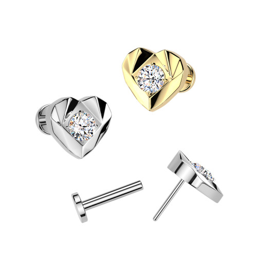 Náušnice pecka srdce so zirkónom SEITEL441