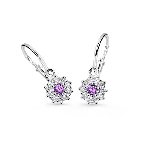Detské naušnice zlaté Cutie Jewellery C2749B-Ametyst